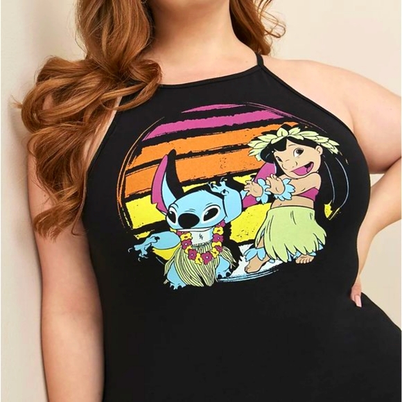 Disney Tops - ❤️NWT VINTAGE TORRIID TANK DISNEY LILO & STITCH HIGH NECK TOP FOXY FITTED TEE